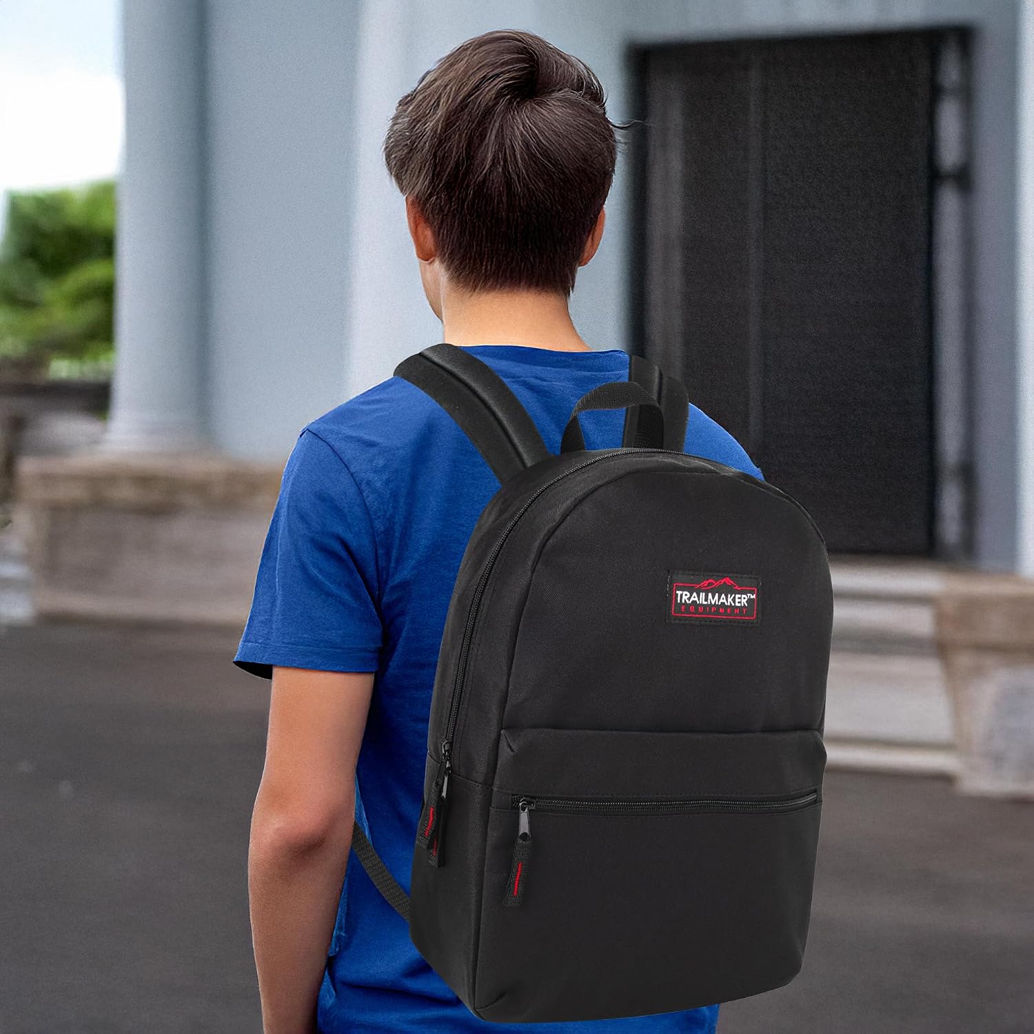 Trail maker Classic 17 inch Backpacks with Adjustable Padded Straps | School Backpacks for Girls, Boys (Black) - Image 8