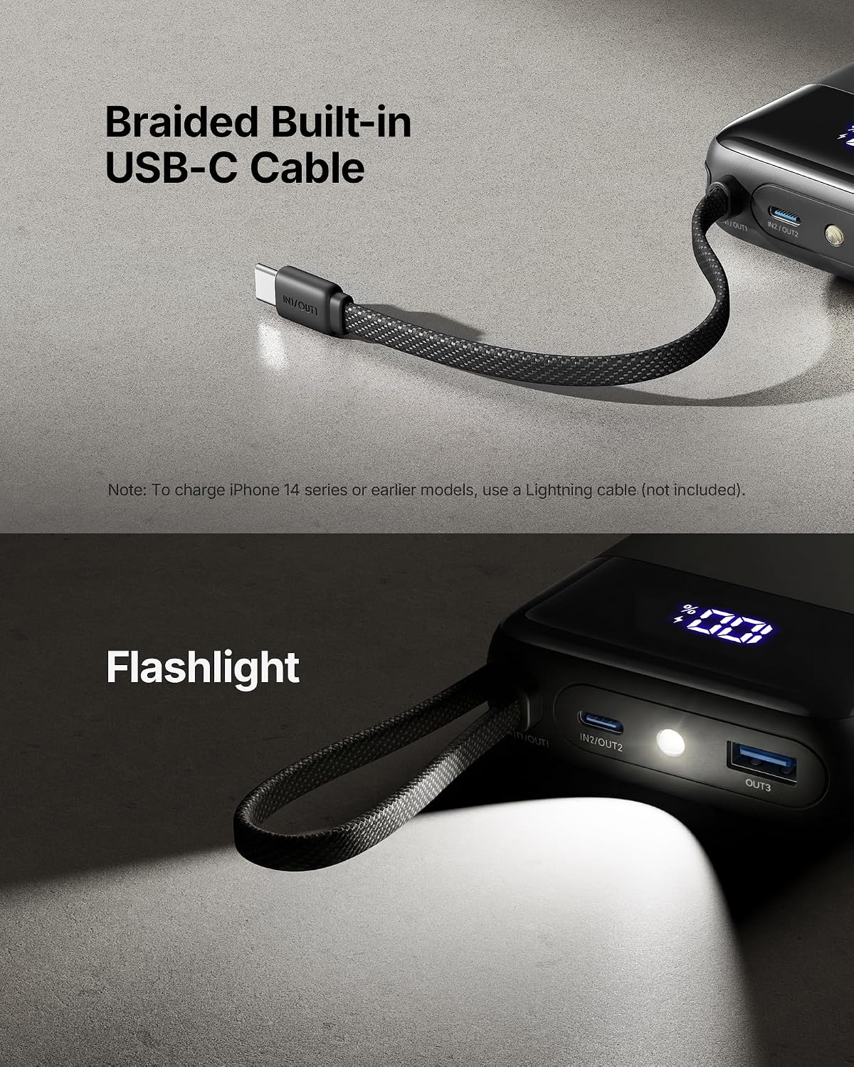 INIU 20000mAh Portable Charger, Smaller 45W Fast Charging Travel Power Bank - Image 5